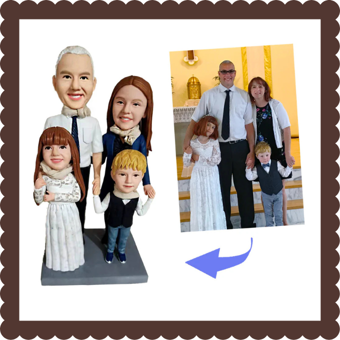 ๐จโ๐ฉโ๐งโ๐ฆ Fully Custom Head-To-Toe Family Bobbleheads ๐