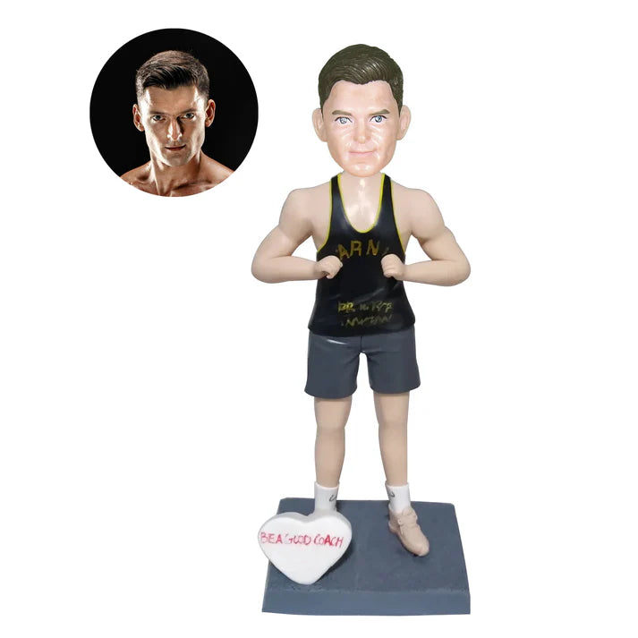 Muscular Man Fitness Custom Bobbleheads With Engraved Text