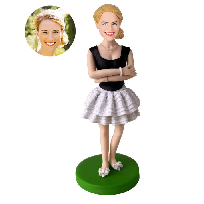 Beautiful Girl In Dress Custom Bobblehead