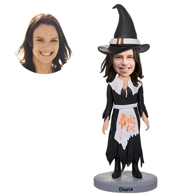 Custom Bobbleheads Halloween Gifts - Witch Personalized Bobbleheads for the Special Someone as a Unique Gift Idea