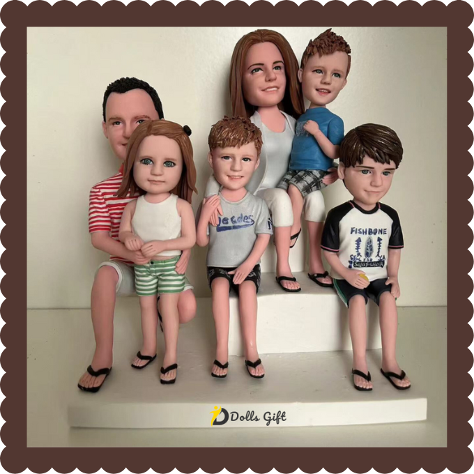 👨‍👩‍👧‍👦👨‍👩‍👧‍👦 Fully Customizable Bobbleheads for 5-10 People or Pets 💖