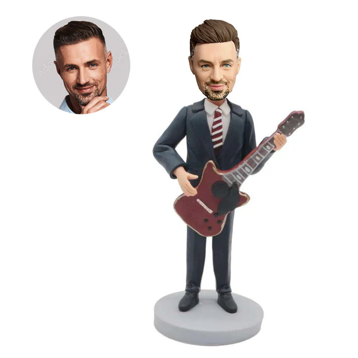 custom guitarist bobbleheads in suit