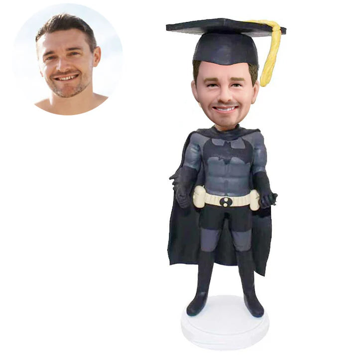 custom batman bobbleheads with black graduation cap