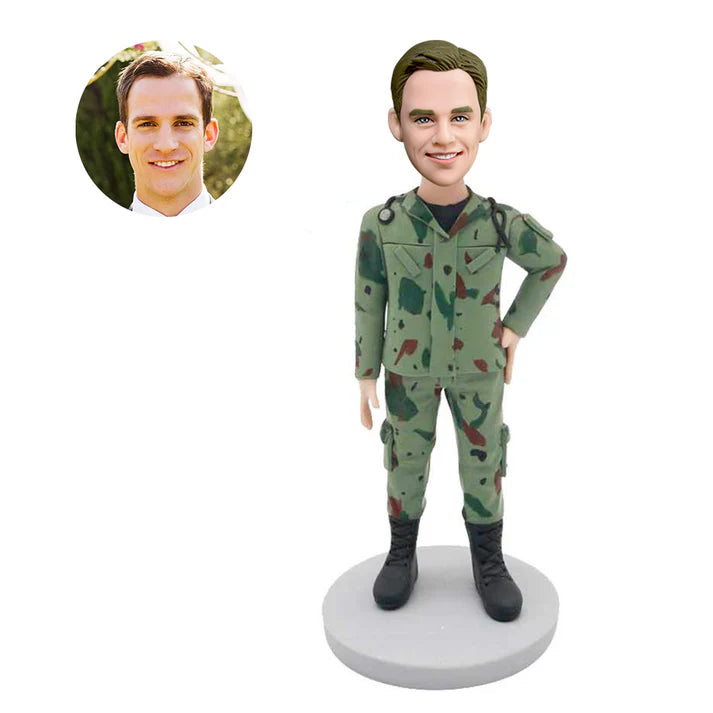 custom handsome male military bobbleheads