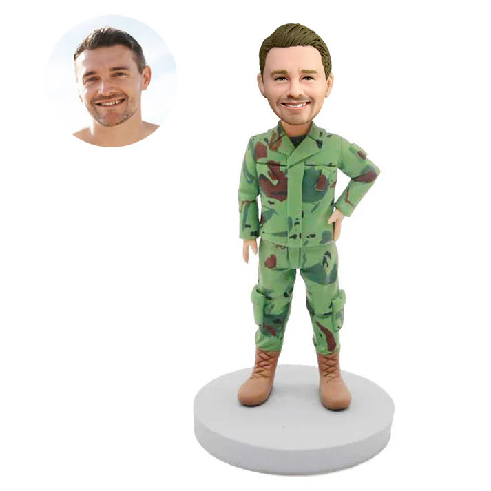 custom handsome male military bobbleheads