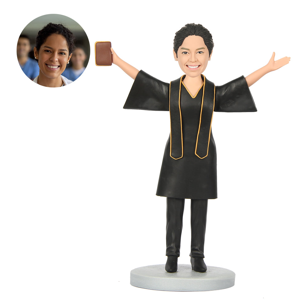 Personalized Happy Female Graduates Custom Graduation Bobblehead