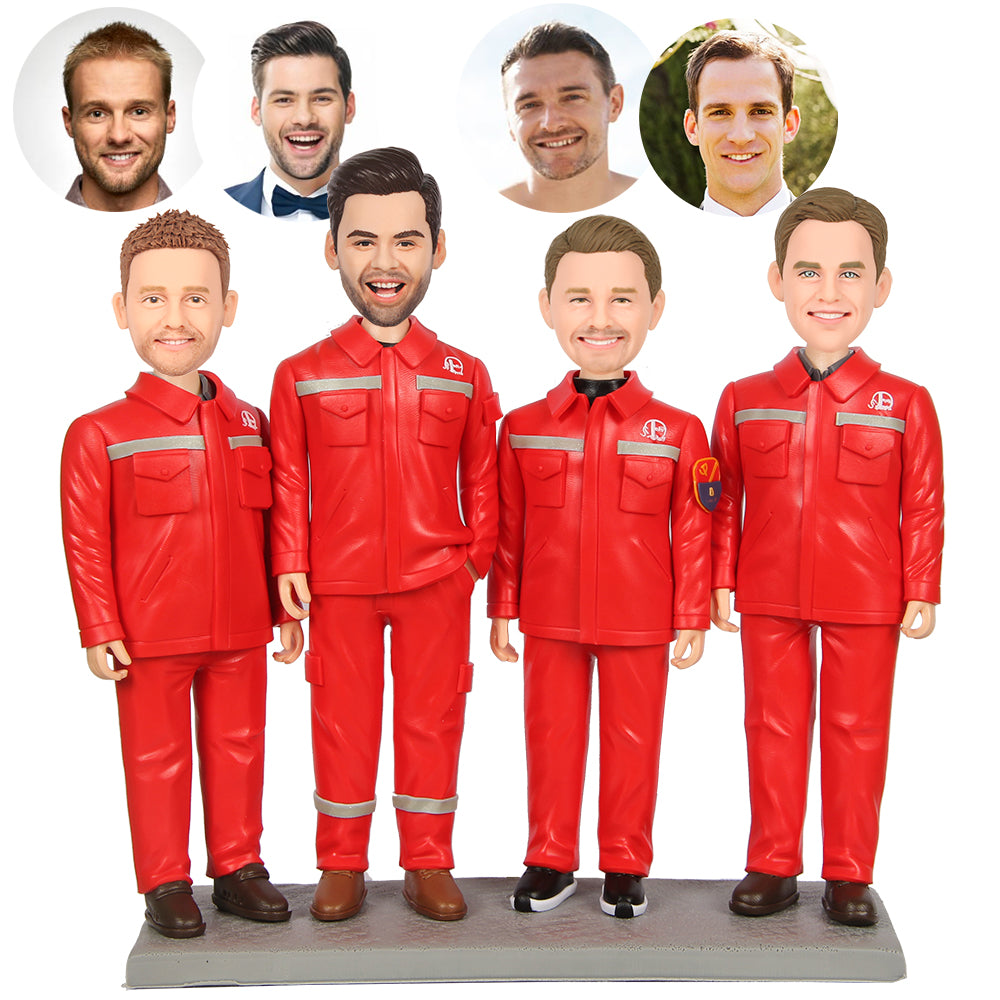 Custom Handsome Four Fireman Bobbleheads