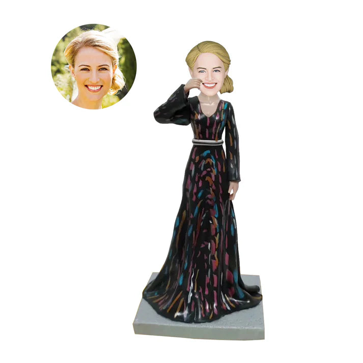 Woman Wearing A Dress Custom Bobblehead