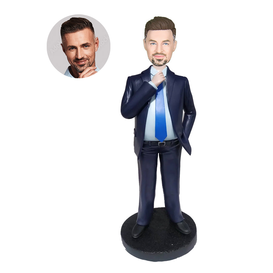 Business Man With One Hands In Pocket Custom Bobbleheads