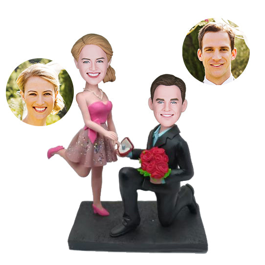 A Couple Proposing Marriage Custom Bobbleheads